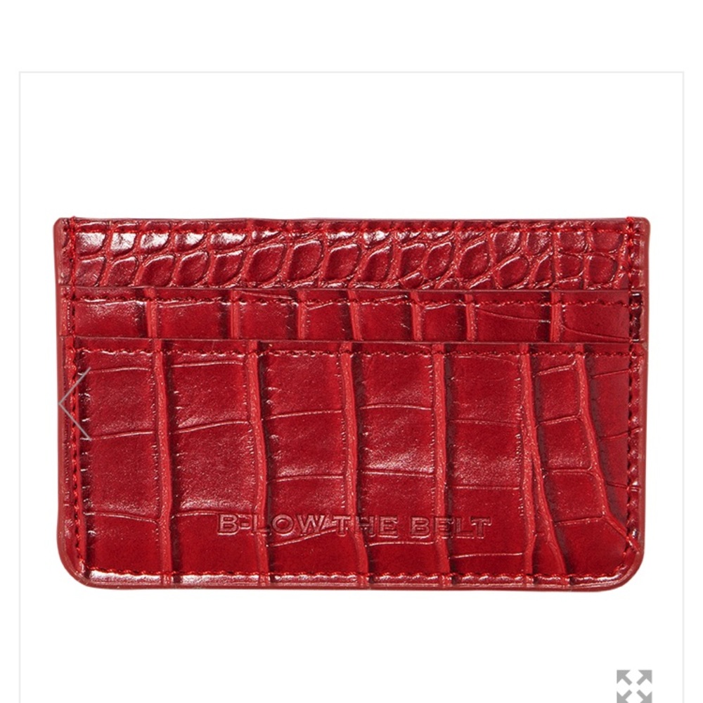 B Low the Belt red croc card case
